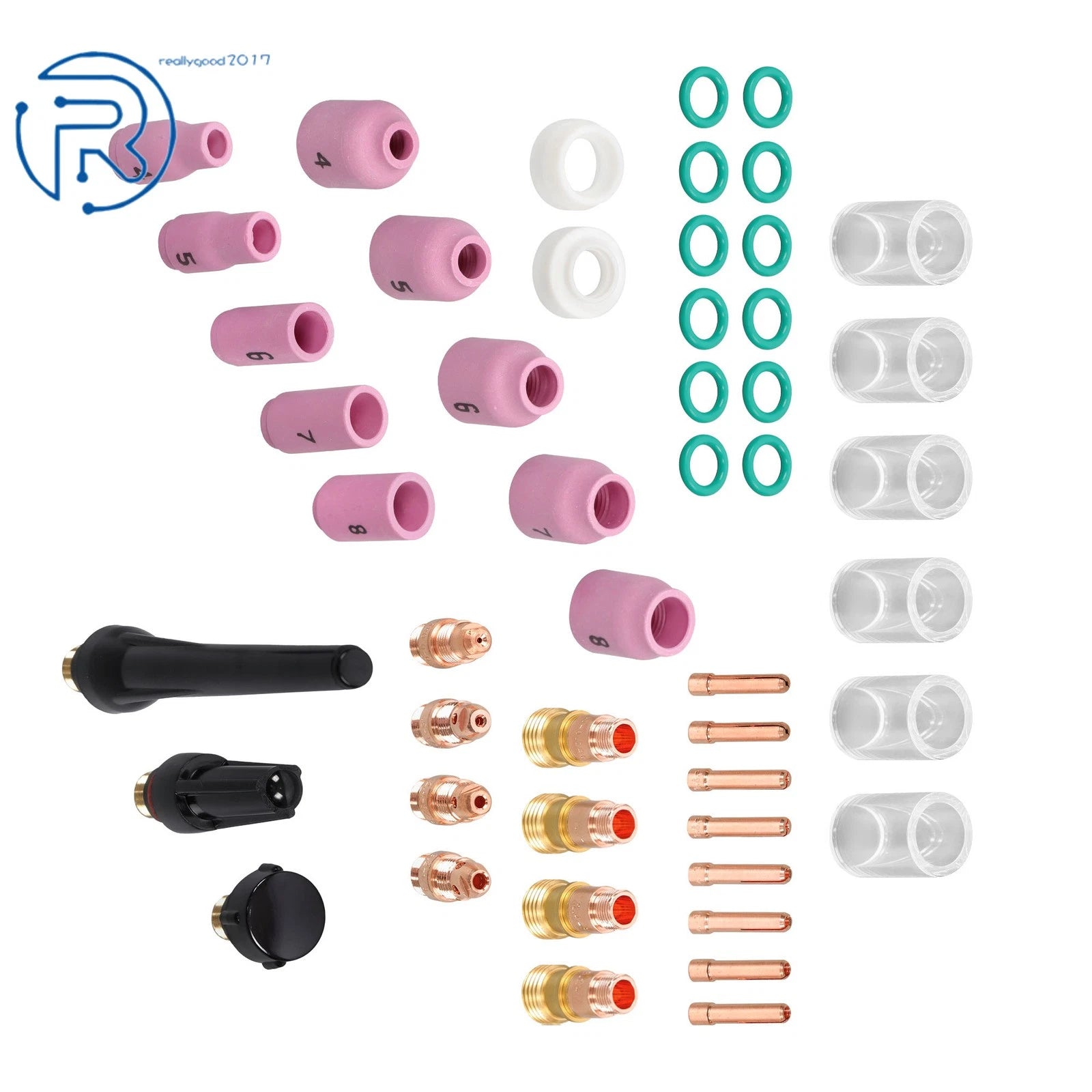 49Pack TIG Welding Torch Stubby Gas Lens Pyrex Cup Kit for WP-17/18/26