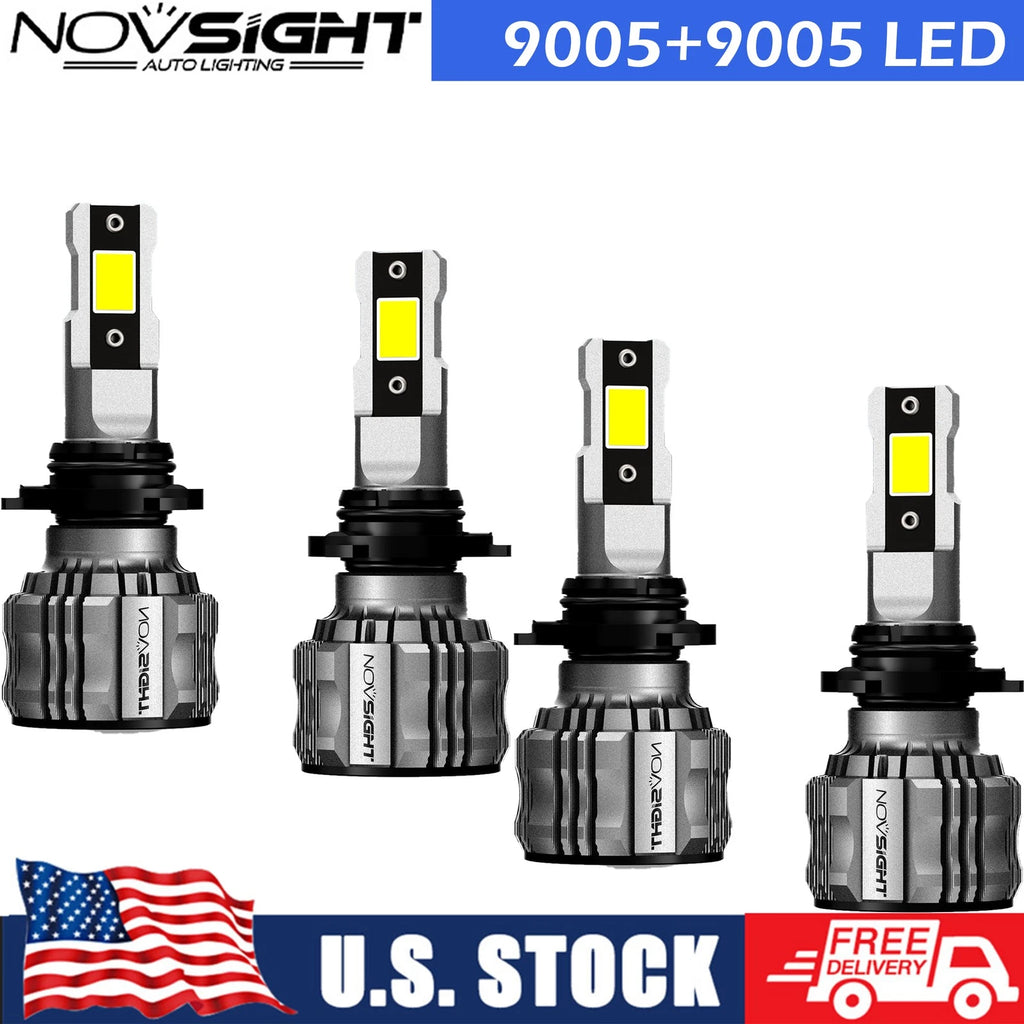 Set of 4 9005 HB3 LED Headlight Bulbs for Toyota RAV4 (2013–2015)