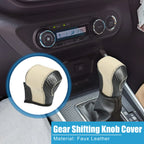 Gear Shifting Knob Cover Trim for Toyota (Carbon Fiber, Black Beige)