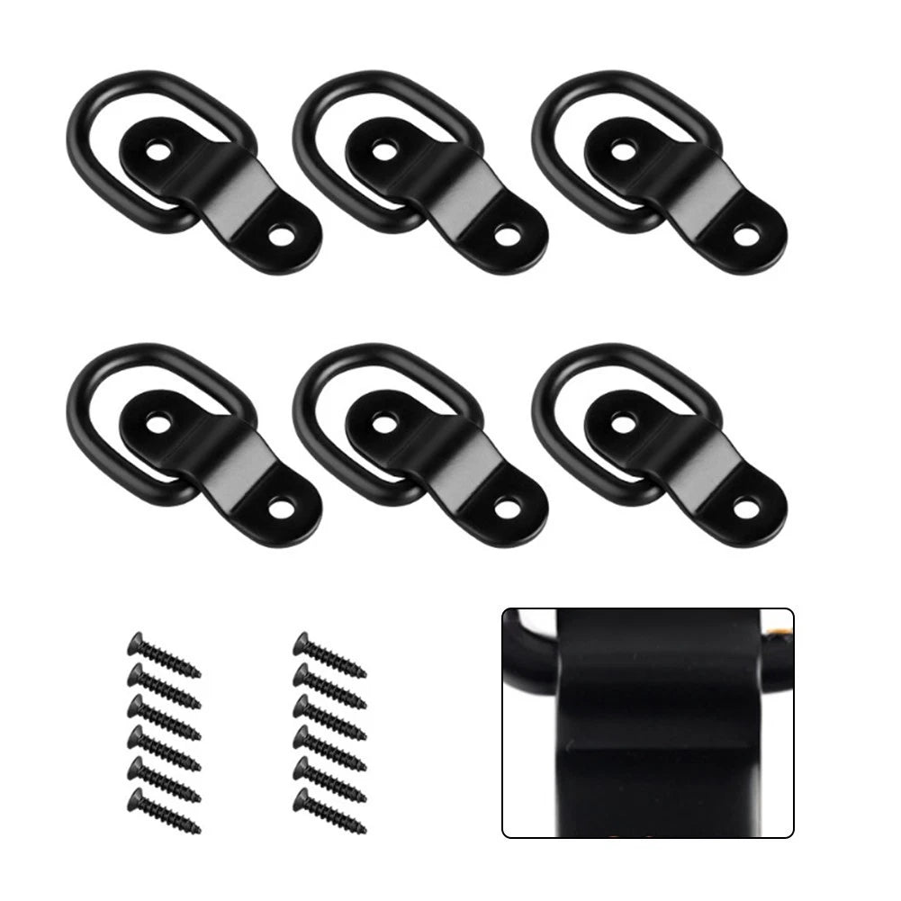 6X Heavy Duty Fixed D Rings for Trailer Truck RV Boat Cargo Tie Down