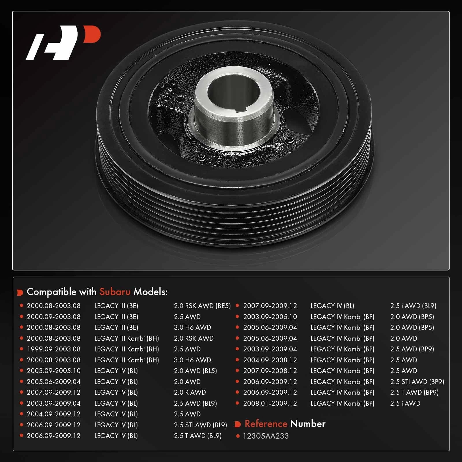 Crankshaft Pulley Harmonic Balancer for Subaru Legacy (2000-2009)