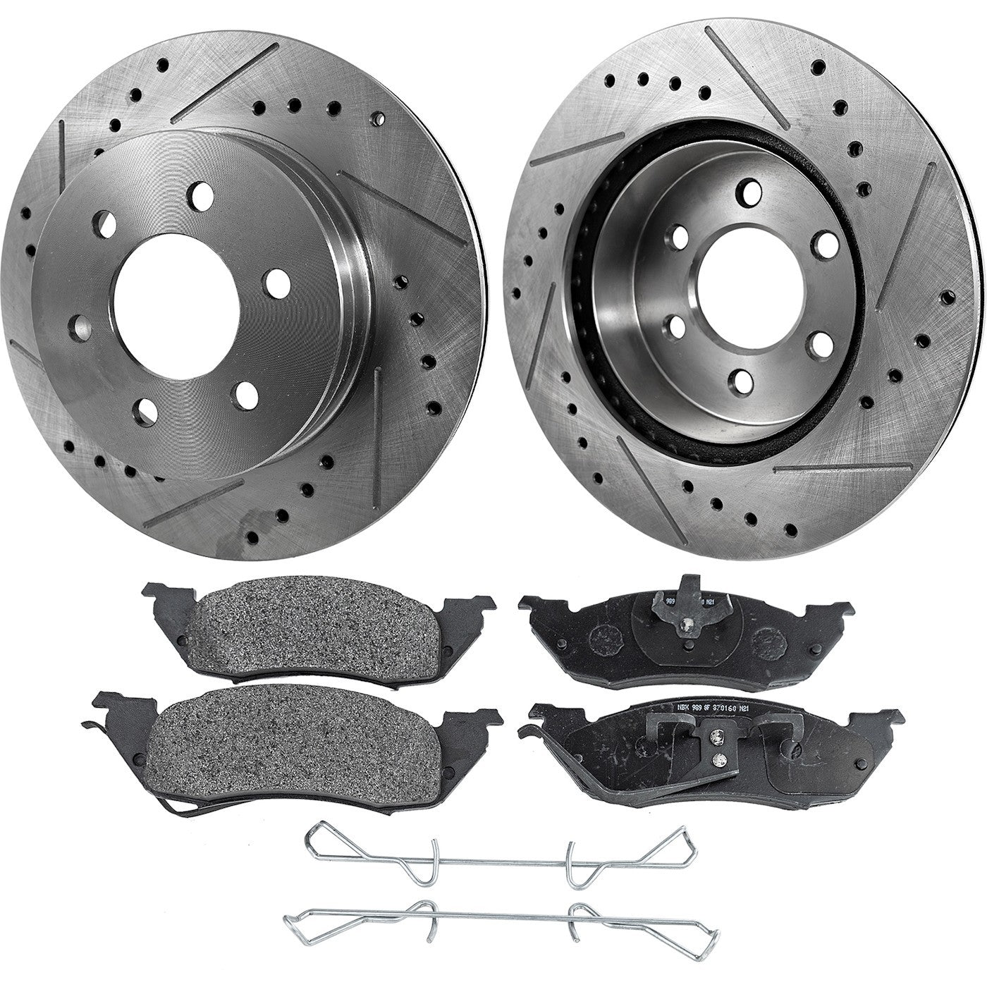 Brake Disc and Pad Kit for Dodge Dakota (1997–1998) Cross-drilled