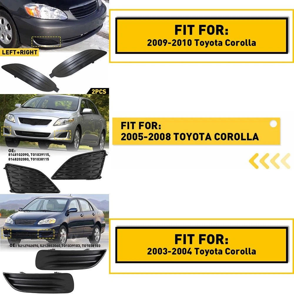 Fog Light Cover Set 81482080 for Toyota Corolla (2003–2010) Left & Right