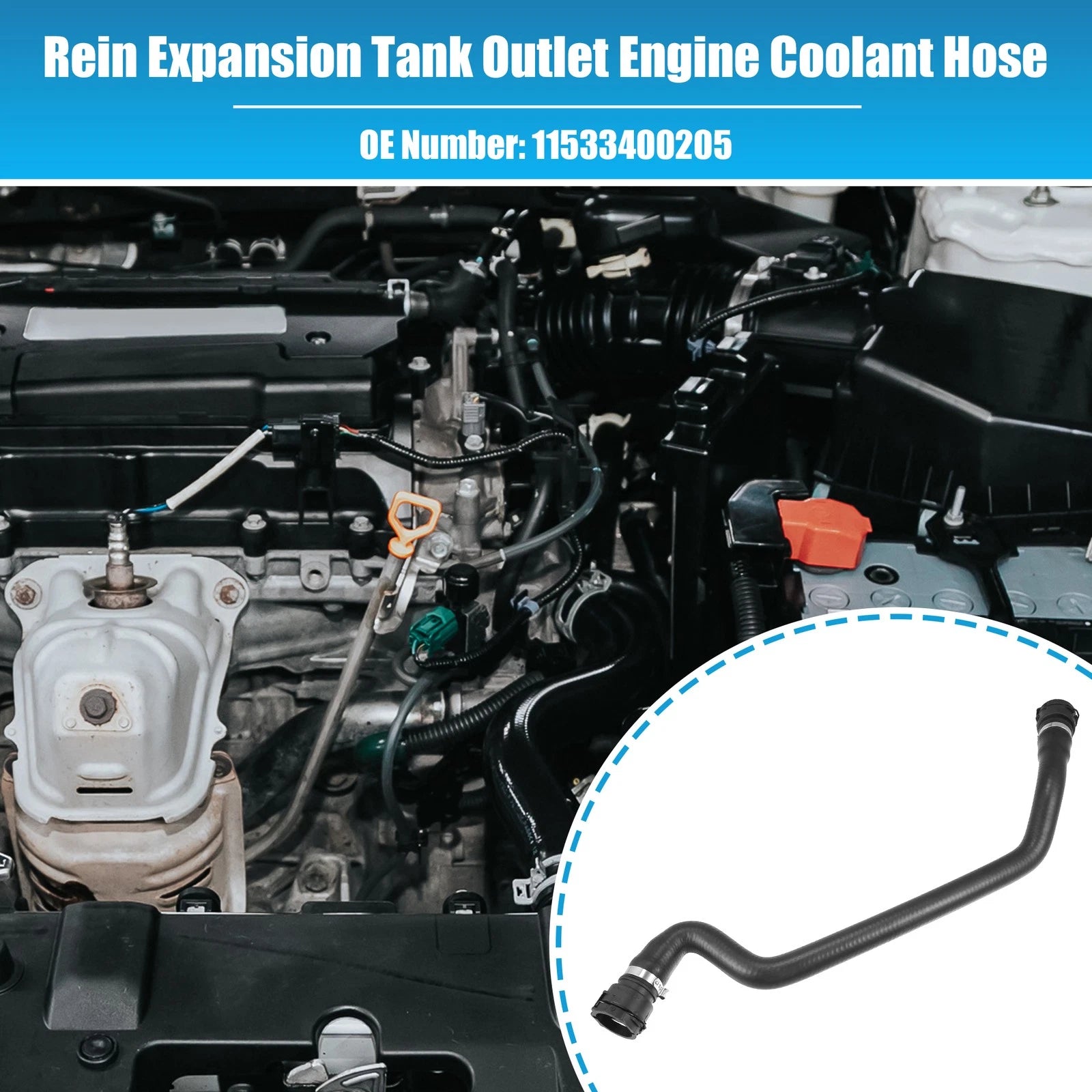 Expansion Tank Outlet Engine Coolant Hose for BMW X3 (2004–2010) No.11533400205