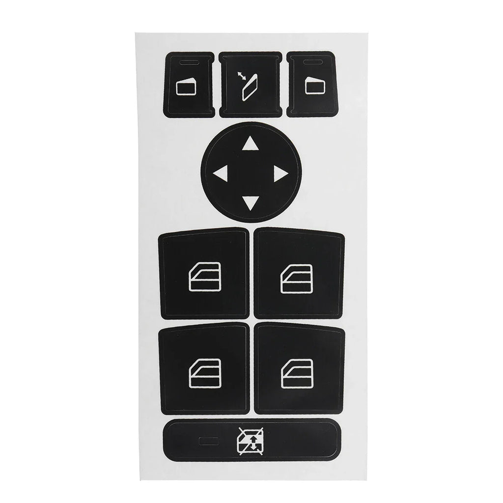 Black Window Switch Button Sticker Decal for Mercedes Benz (2007–2014)