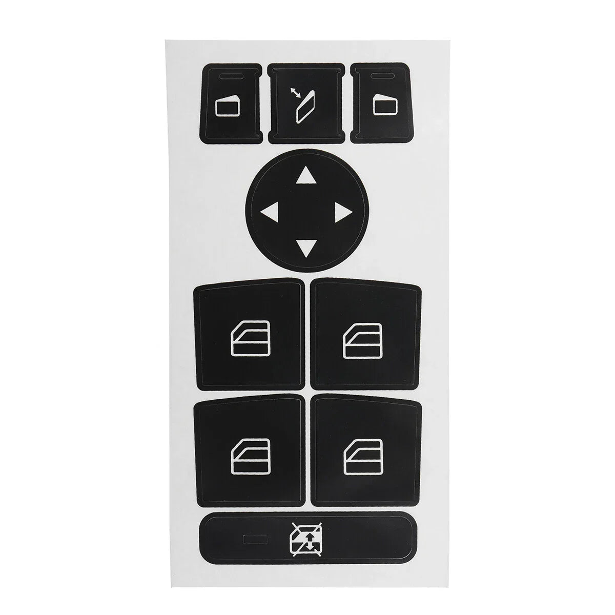 Black Window Switch Button Sticker Decal for Mercedes Benz (2007–2014)