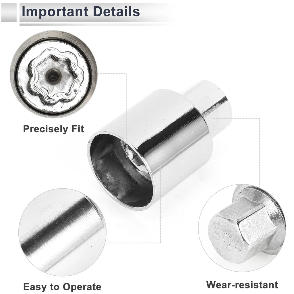 Wheel Lock Lugnut Antitheft Key Socket for Jeep Compass (2007–2023)