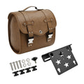 Saddlebag & Bracket Kit for Universal Motorcycles (Quick Release, Brown)