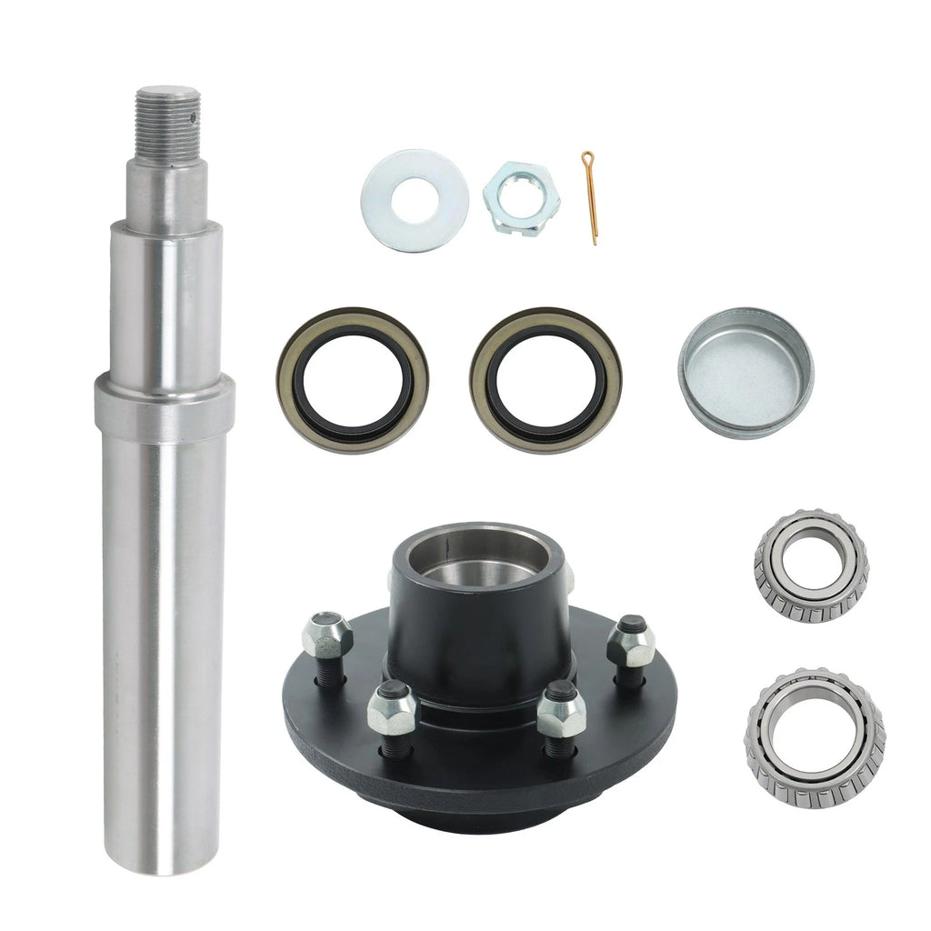 6 on 5.5 Trailer Axle Hub Kit with Circular Spindle Bearing (5200lbs)