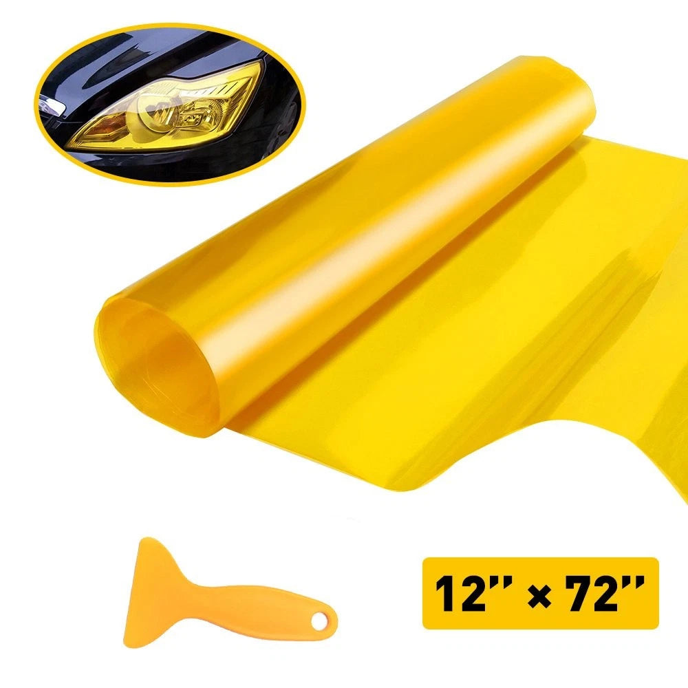 Yellow Light Tint Film for Car Headlights Tail Lights (30X180cm)