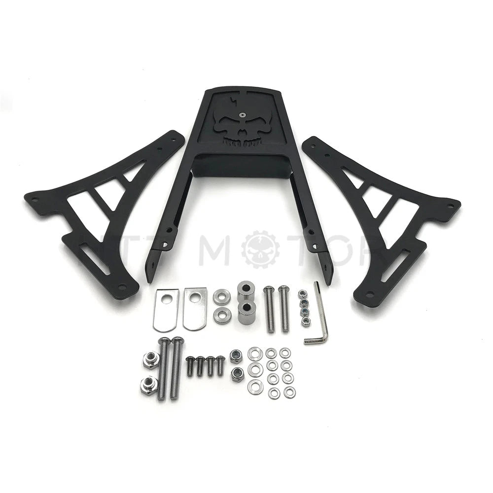 Black Backrest Sissy Bar with Leather Pad for Harley Sportster 883 1200 (2004–2023)