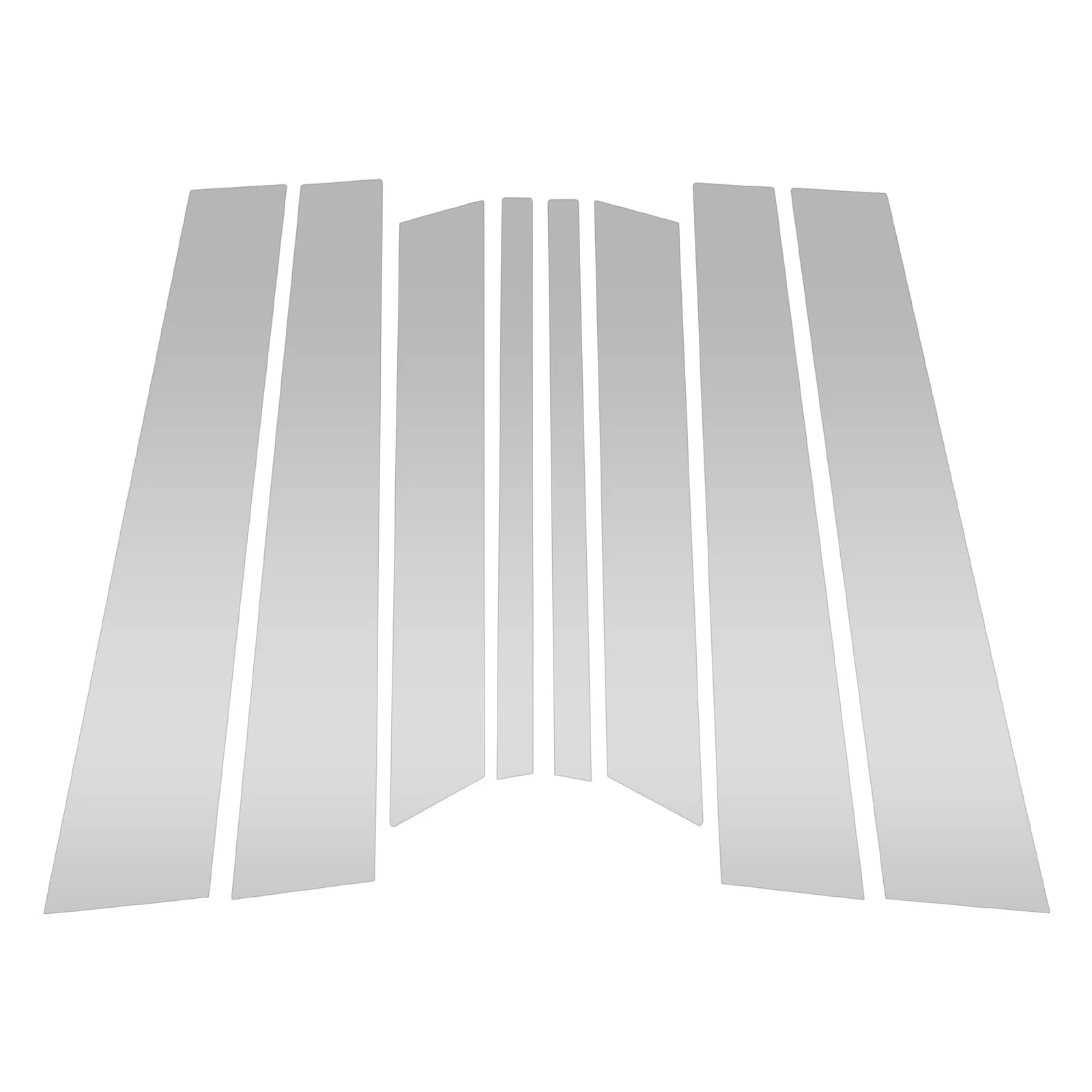 Set of 8 Door Pillar Window Trim for Ford Territory (2023–2024) Silver Tone