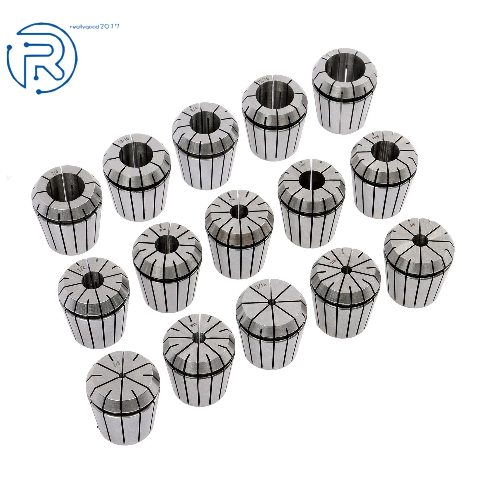 15Pcs R8 Shank ER40 Collet Chuck Set for Milling Drilling Machine