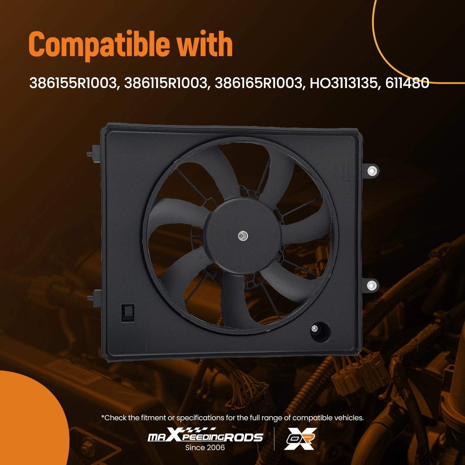 Engine Radiator Fan for Honda Fit (2015–2020) 611480 2100 RPM