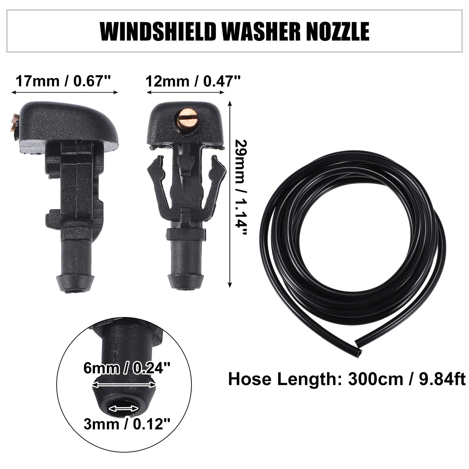 Set of 2 Windshield Washer Nozzles No. 3W7Z17603AA for Ford Crown (2010–2011)