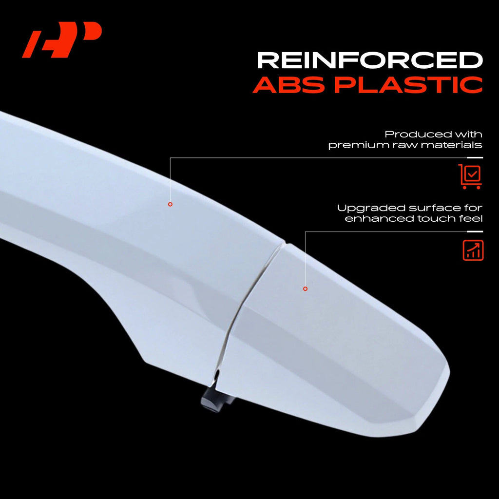 2X Front Painted White Door Handle for Chevy Silverado GMC Sierra