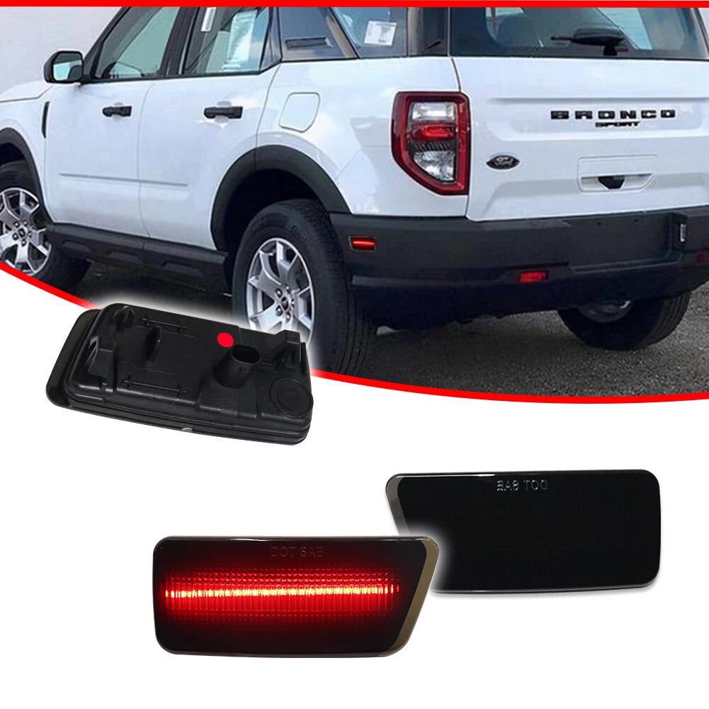 2X Smoked Red LED Rear Bumper Side Marker Lights for Ford Bronco Sport (2021–2023)