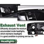 LED DRL Smoke Black Headlights & Bumper Lamps for GMC Sierra/Yukon (1999–2007)