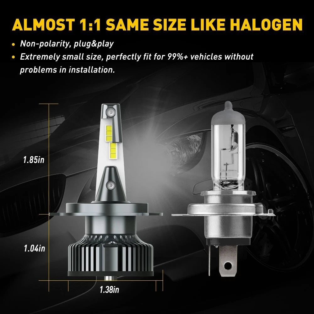 2X AUXITO H4 9003 LED Headlight Bulbs Hi/Low Beam 6500K for US EXC