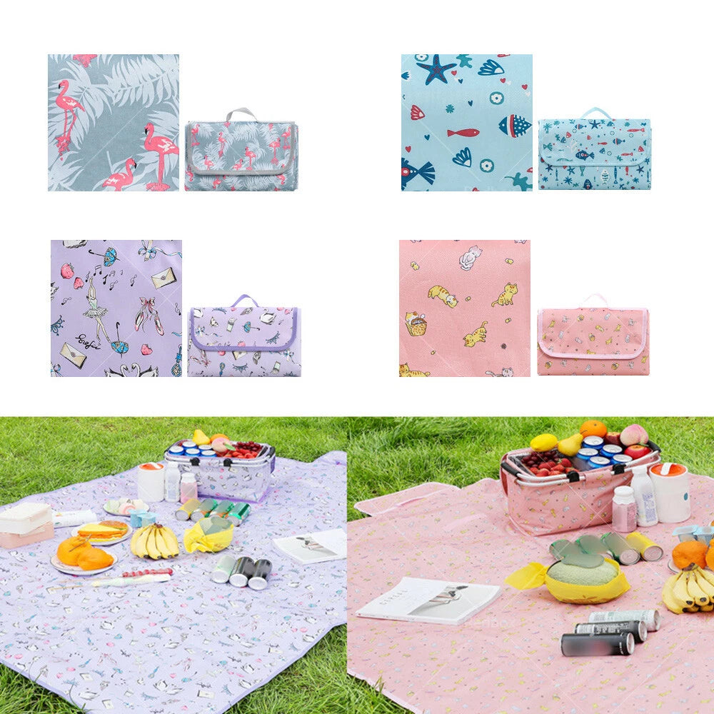 Extra Large Waterproof Picnic Blanket with Storage Box
