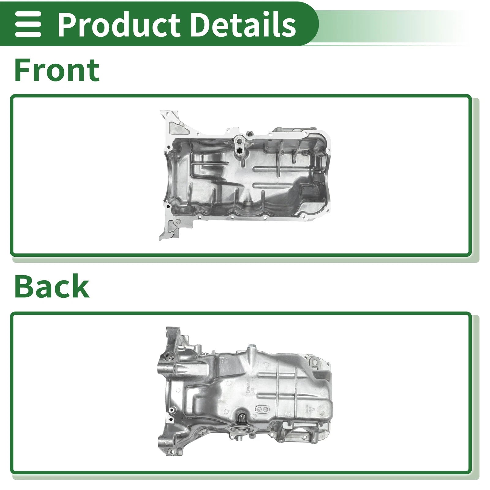 1 Pcs Engine Oil Pan No.11200RB0900 for Honda Fit Base (2009–2013) Aluminum