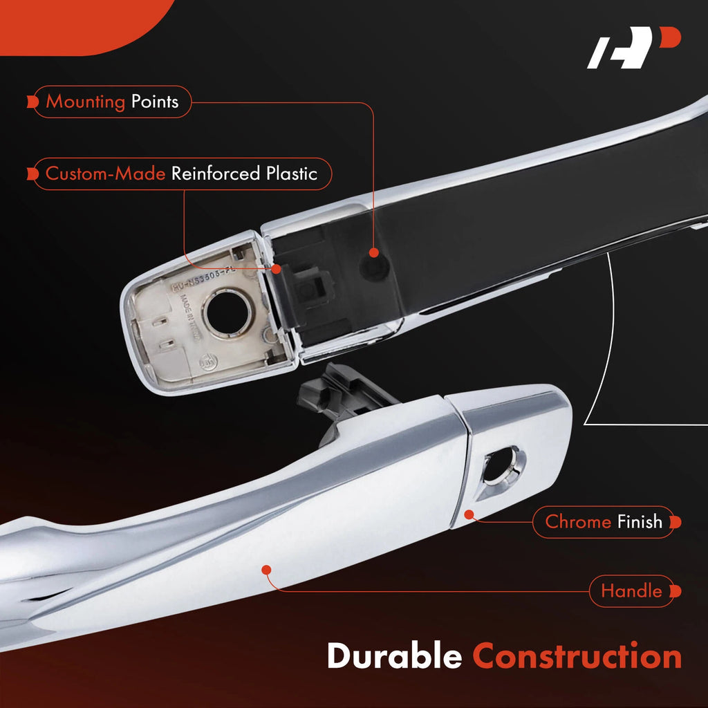 Front Left Exterior Door Handle with Keyhole for Nissan Rogue (2008–2023)