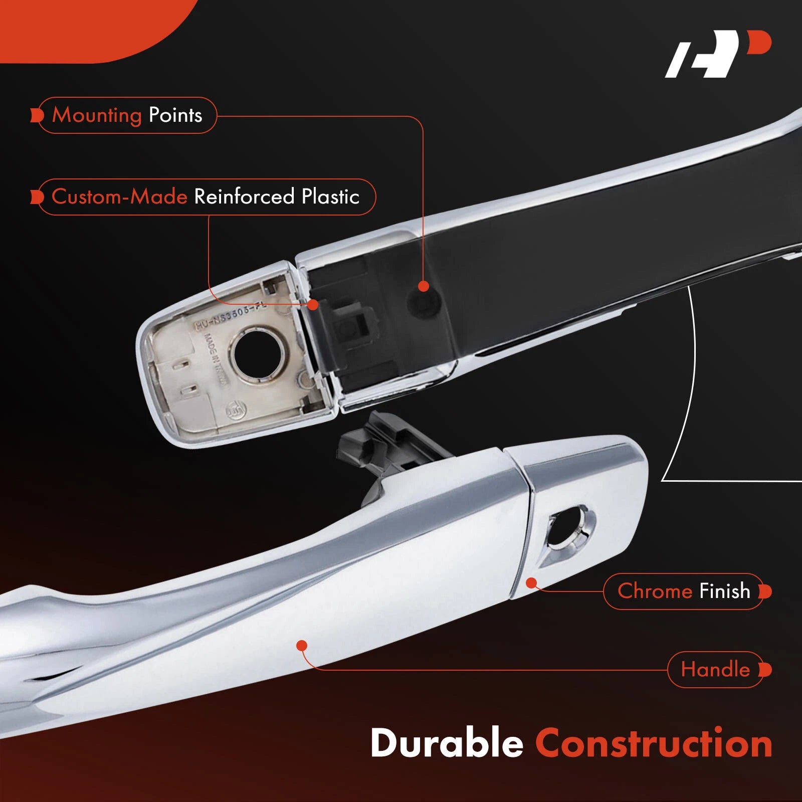 Front Left Exterior Door Handle with Keyhole for Nissan Rogue (2008–2023)