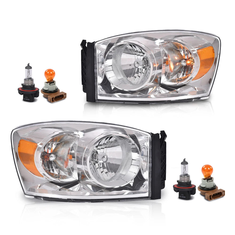 Set of 2 Headlights for Dodge Ram 1500 2500 3500 (2006–2008)