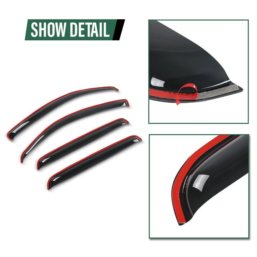 Set of 4 Window Vent Visors for Toyota Tacoma Double Cab