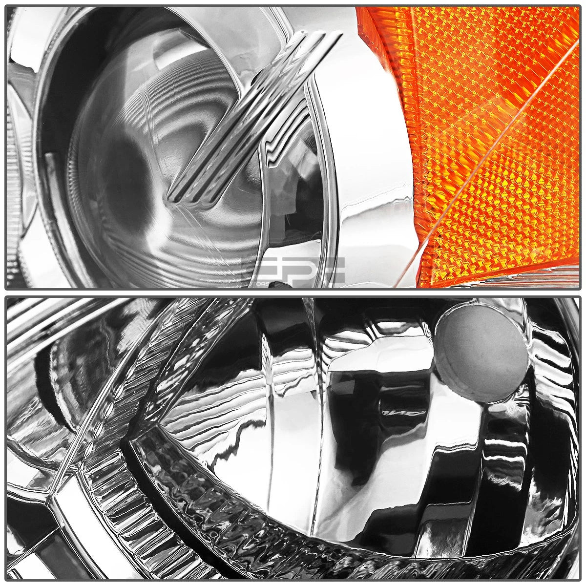 Chrome Housing Amber Side Euro Projector Headlight for Mazda 3 (2004–2009)