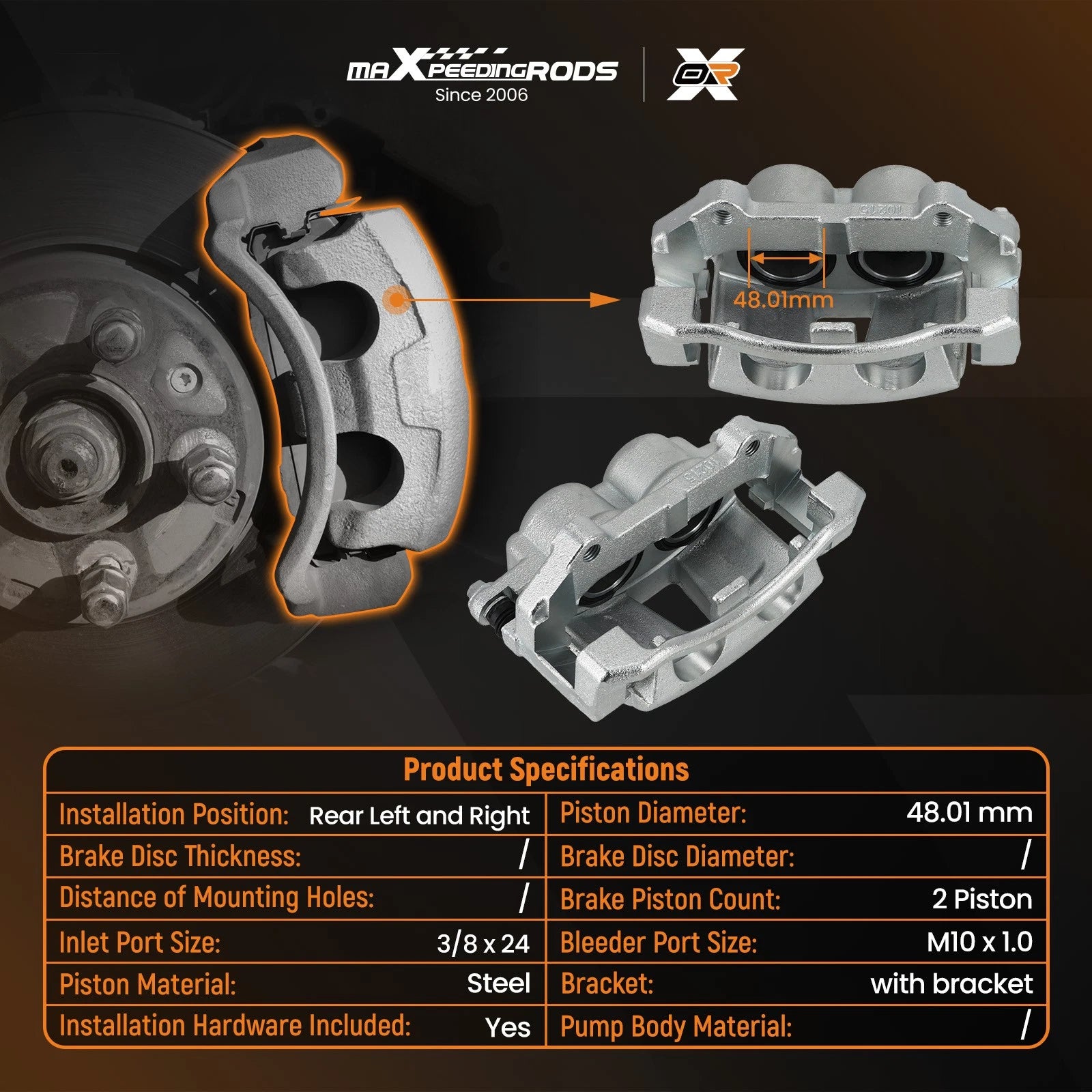 Front Brake Caliper Set for Jeep Commander Grand Cherokee (2005-2010)