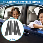 6 Pcs Door Pillar Window Trim for Lexus ES (2002–2006) Carbon Fiber Black