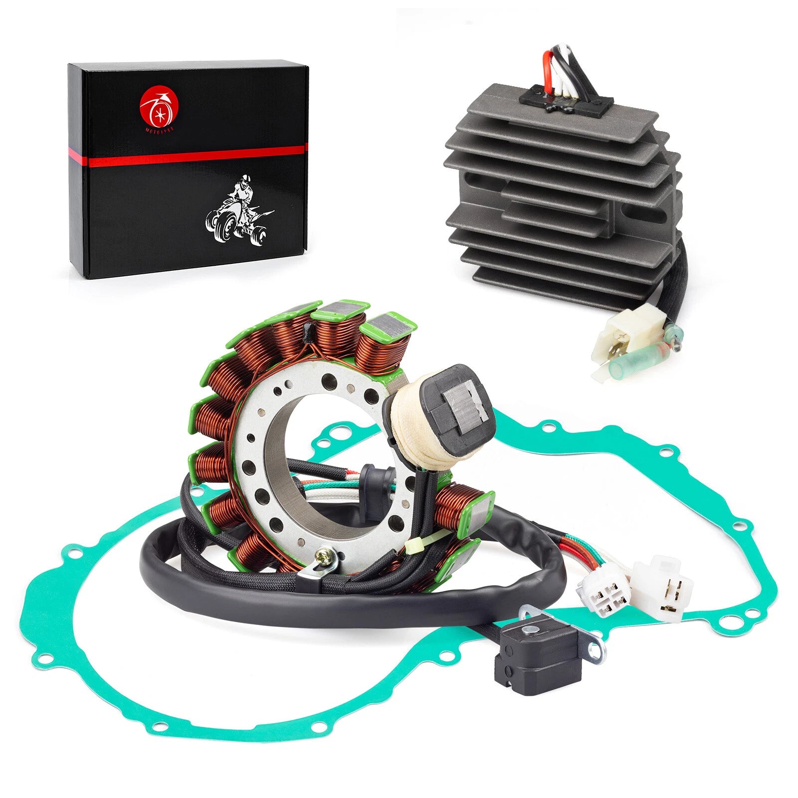 Magneto Stator + Voltage Rectifier + Gasket for Yamaha YFM350 Wolverine (1997–2001)