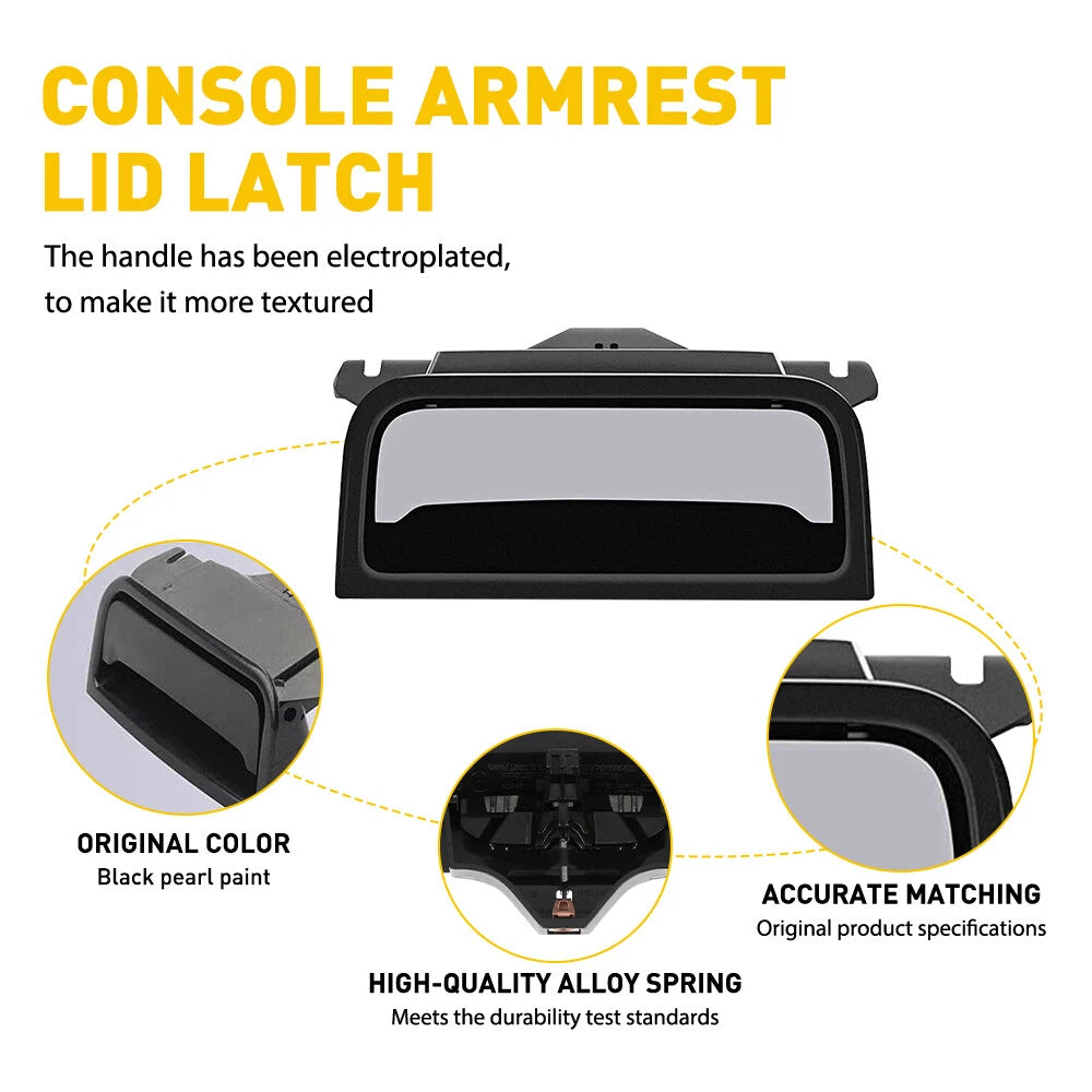 Center Console Armrest Latch Lid for Chevy Silverado 1500/GMC Yukon (2007–2014)