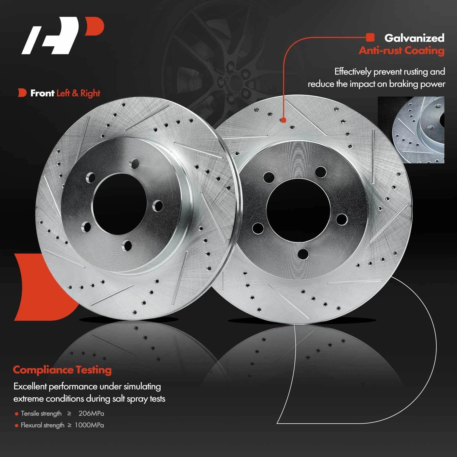 Front Drilled Brake Rotors for Ford Explorer Mercury Mountaineer (2002–2005)