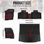 Set of 4 All Weather Floor Mats with Cargo Liner for Ford Edge (2015–2024)