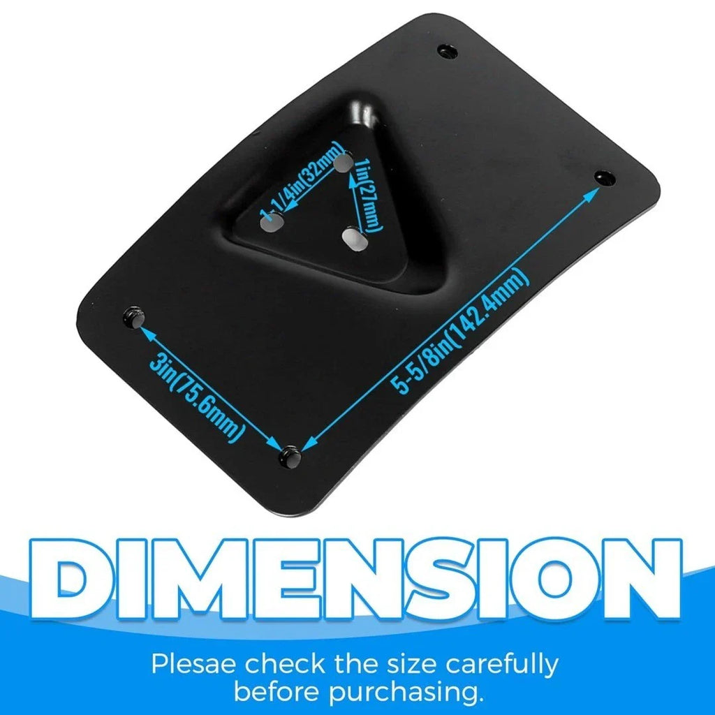 Black Curved Laydown License Plate Mount Bracket for Harley
