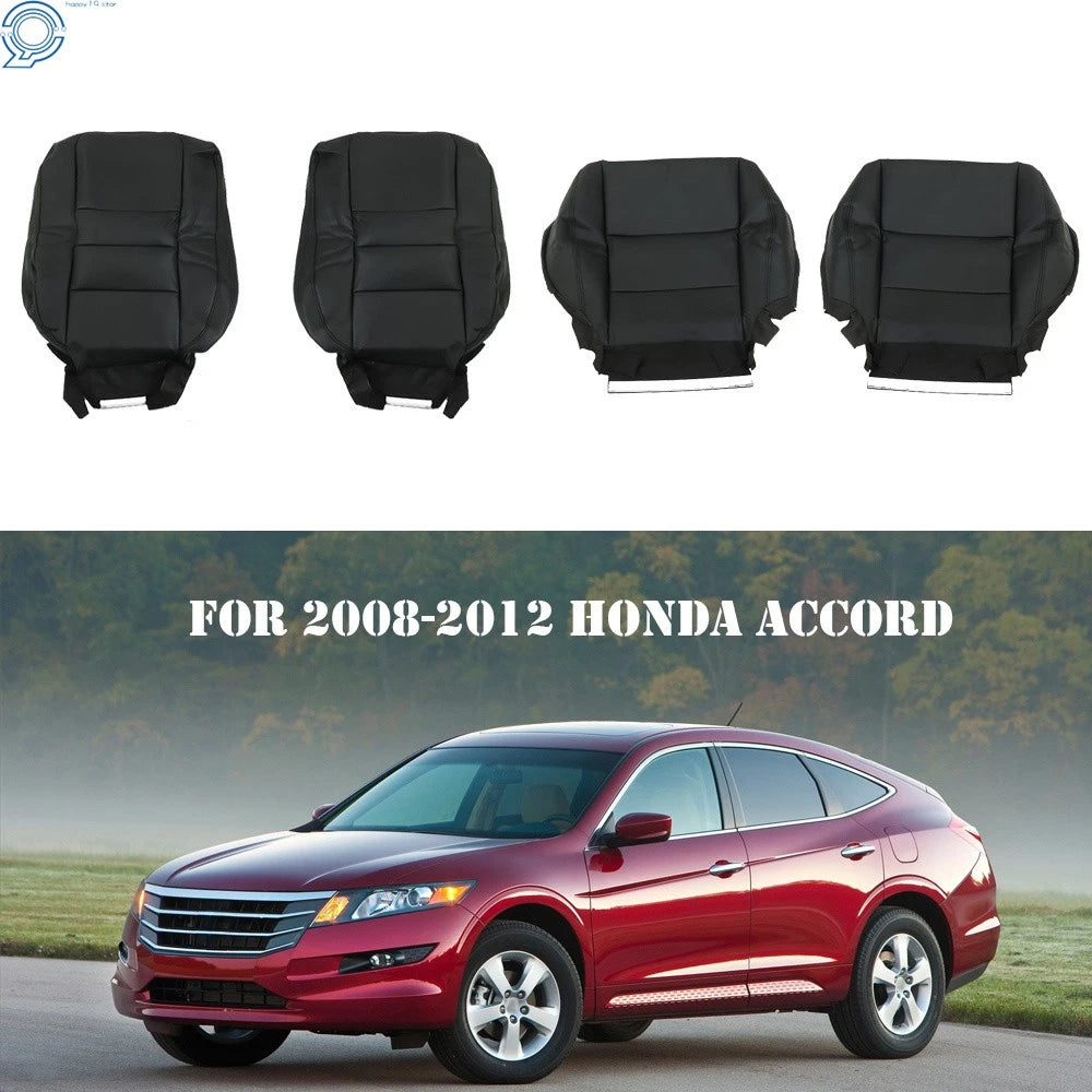 Set of 2 Leather Seat Covers for Honda Accord (2008–2012) Black