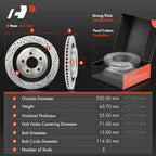 Drilled Brake Rotors & Ceramic Pads for Ford Mustang (2015–2020)