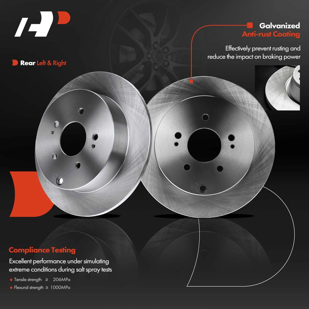 Set of 2 Rear Brake Rotors & Pads for Mitsubishi Endeavor (2004–2008)