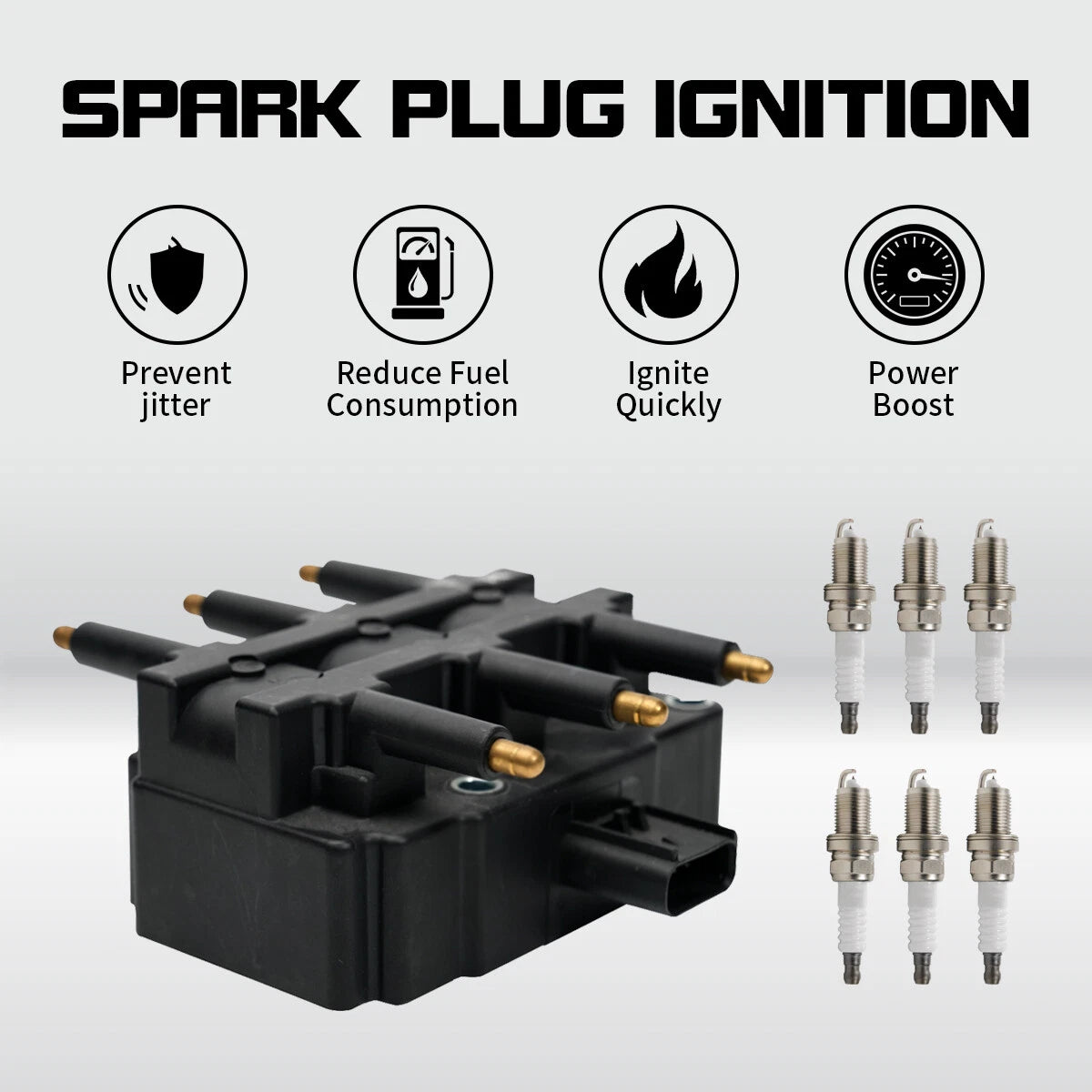 Set of 6 Ignition Coils + Spark Plugs for Jeep Wrangler Chrysler Dodge (OEM)