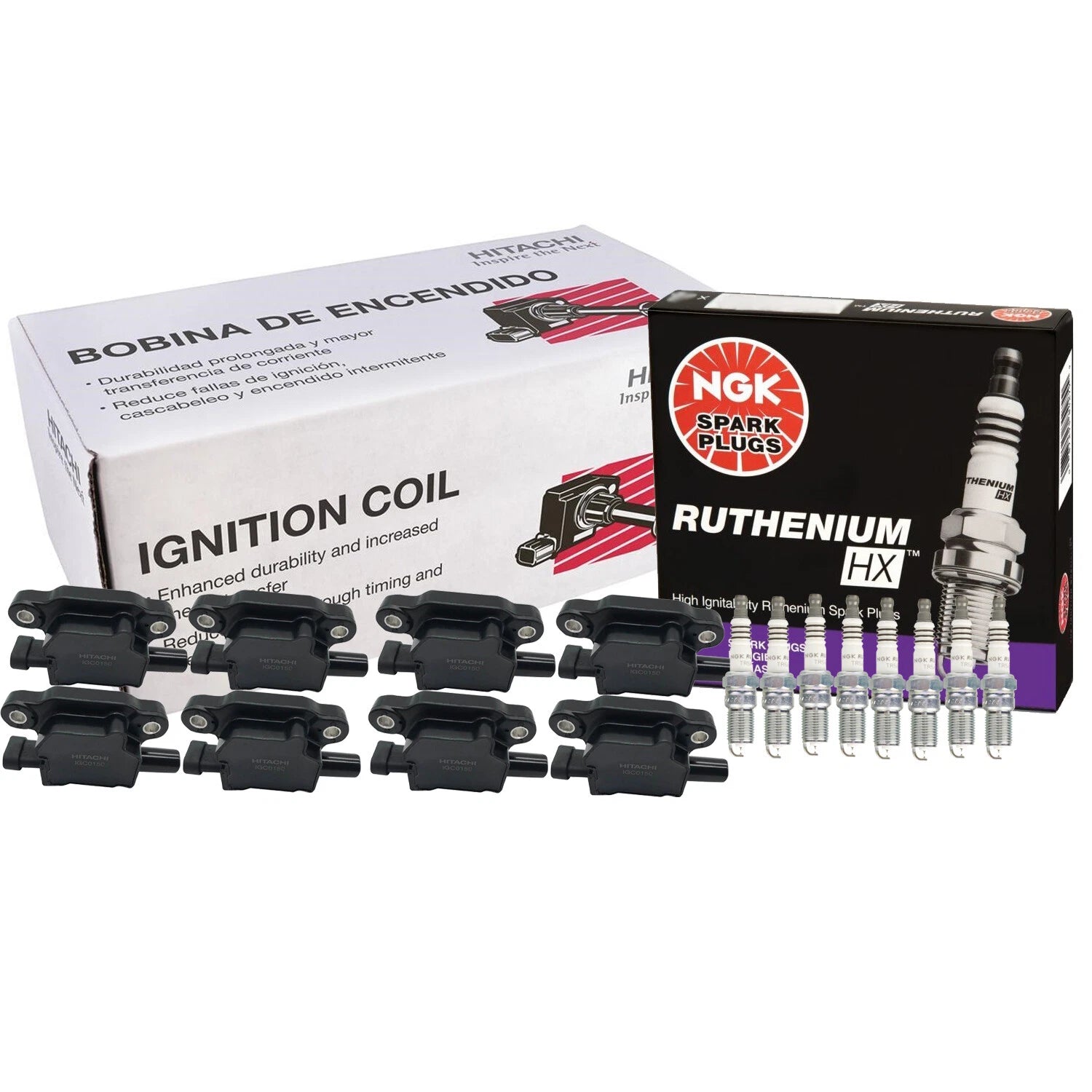 Set of 8 Ignition Coils & Spark Plugs for Buick Cadillac