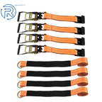 4-Piece Car Tie Down with Flat Hooks for Universal Use (2"x96")