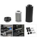 Inline Fuel Filter 50mm 100 Micron High Flow Turbo 6AN 8AN 10AN Adapter for