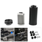 Inline Fuel Filter 50mm 100 Micron High Flow Turbo 6AN 8AN 10AN Adapter for