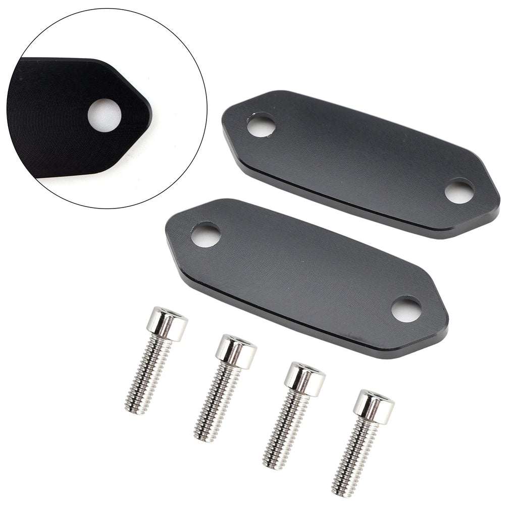 Mirror Delete Blank Block Off Plate for Kawasaki ZX6R Ninja 250 300 400 636 (2013–2023)