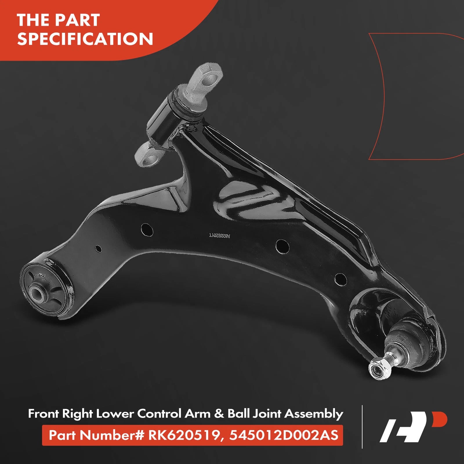 Front Right Lower Control Arm with Ball Joint for Kia Spectra (2000-2009)