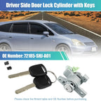 Front Left Door Lock Cylinder with 2 Keys for Honda Odyssey (2005-2010)
