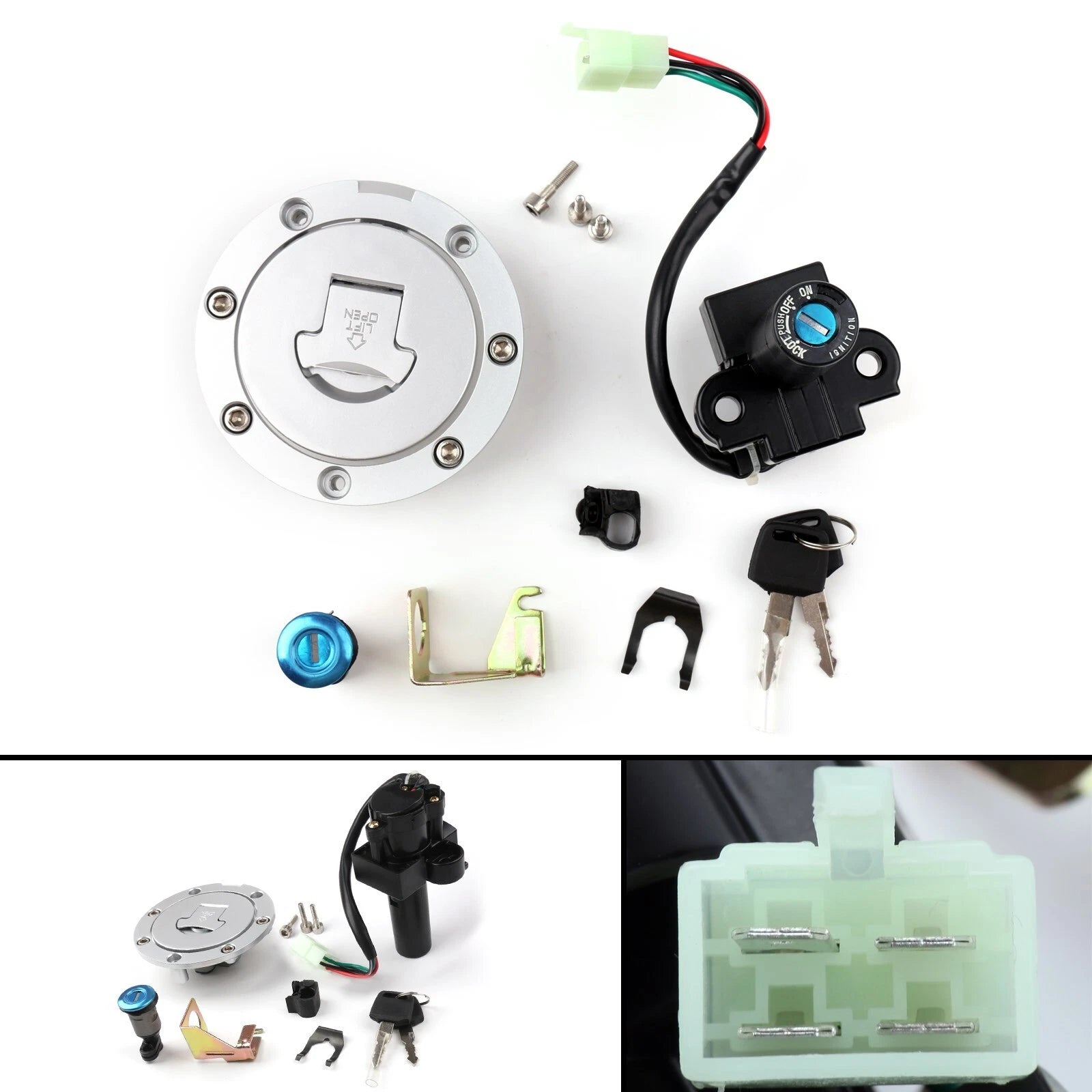 Ignition Switch Lock Fuel Gas Cap Key Set for Honda CB750 F2 (1992–2001) CB1300 (1998–2002)