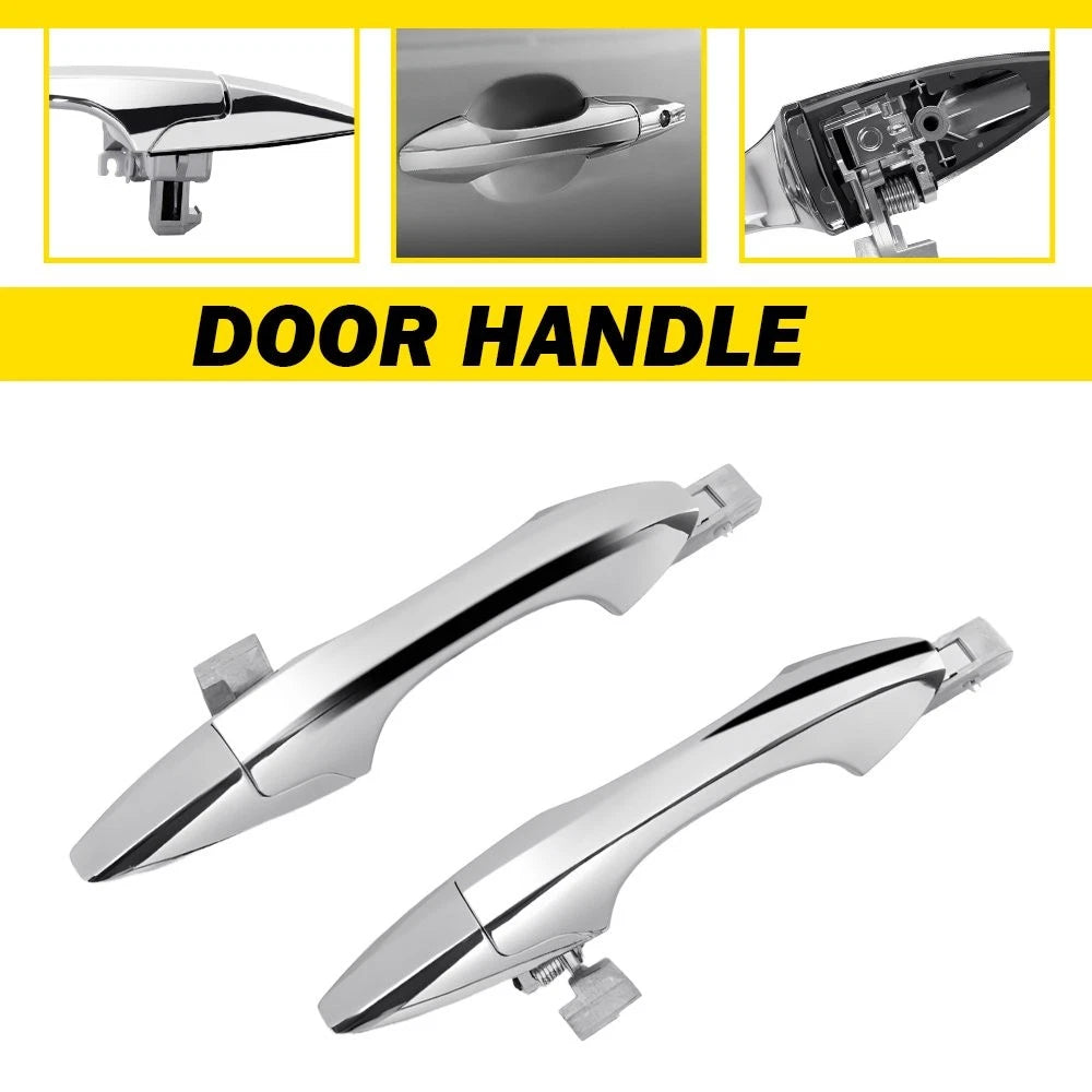 Exterior Door Handle Set of 2 for Acura MDX (2007–2013) Chrome Rear Left Right